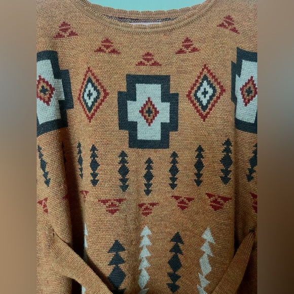 Pendleton Anthropologie Ashcreek Virgin Wool Poncho XS/S Belted Southwestern - Picture 4 of 12